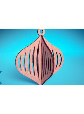 Σετ των 3 Intra απο ξύλο plywood 3mm-4mm πάχος Τρισδιάστατα χριστουγεννιάτικα στολίδια με λέιζερ | Δίασταση 8x8 cm INTRAFABR-74929448