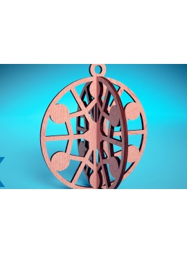 Σετ των 3 Intra απο ξύλο plywood 3mm-4mm πάχος Τρισδιάστατα χριστουγεννιάτικα στολίδια με λέιζερ | Δίασταση 8x8 cm INTRAFABR-74929487