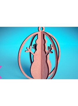 Σετ των 3 Intra απο ξύλο plywood 3mm-4mm πάχος Τρισδιάστατα χριστουγεννιάτικα στολίδια με λέιζερ | Δίασταση 8x8 cm INTRAFABR-71698933