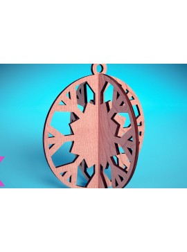 Σετ των 3 Intra απο ξύλο plywood 3mm-4mm πάχος Τρισδιάστατα χριστουγεννιάτικα στολίδια με λέιζερ | Δίασταση 8x8 cm INTRAFABR-71699127