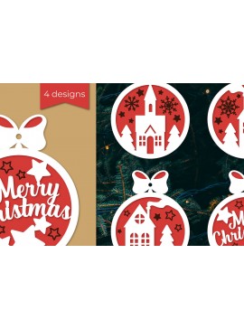 Σετ των 3 Intra απο ξύλο plywood 3mm-4mm πάχος 3D Χριστουγεννιάτικα στολίδια Χριστουγεννιάτικα Δίασταση 8x8 cm INTRAFABR-106803600