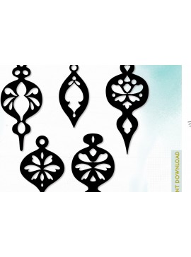 Σετ των 3 Intra απο ξύλο plywood 3mm-4mm πάχος 3D Χριστουγεννιάτικα στολίδια Δίασταση 8x8 cm INTRAFABR-109269669