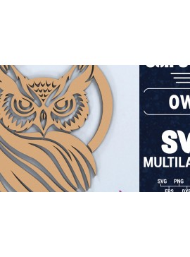 Σετ των 2 Intra απο ξύλο plywood 3mm-4mm πάχος Τρισδιάστατη Χριστουγεννιάτικη Κουκουβάγια Κόψιμο με λέιζερ Δίασταση 1500x1500 cm INTRAFABR-103799338