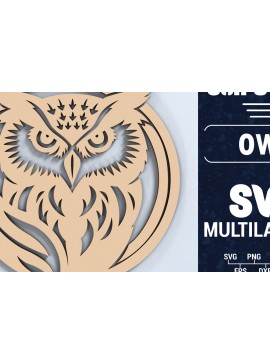 Σετ των 3 Intra απο ξύλο plywood 3mm-4mm πάχος Τρισδιάστατη Χριστουγεννιάτικη Κουκουβάγια Κόψιμο με λέιζερ Δίασταση 1500x1500 cm INTRAFABR-103968925