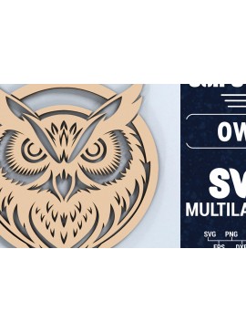 Σετ των 2 Intra απο ξύλο plywood 3mm-4mm πάχος Τρισδιάστατη Χριστουγεννιάτικη Κουκουβάγια Κόψιμο με λέιζερ Δίασταση 1500x1500 cm INTRAFABR-103968928