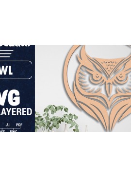 Σετ των 2 Intra απο ξύλο plywood 3mm-4mm πάχος Τρισδιάστατη Χριστουγεννιάτικη Κουκουβάγια Κόψιμο με λέιζερ Δίασταση 1500x1500 cm INTRAFABR-102762235