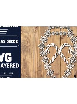 Σετ των 2 Intra απο ξύλο plywood 3mm-4mm πάχος Τρισδιάστατα χριστουγεννιάτικα Papercut , Cut  Δίασταση 15x15 cm INTRAFABR-86616550