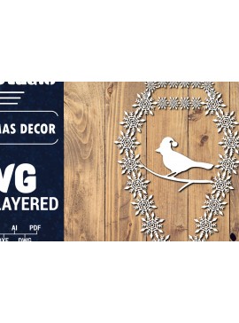 Σετ των 2 Intra απο ξύλο plywood 3mm-4mm πάχος Τρισδιάστατα χριστουγεννιάτικα Papercut , Cut  Δίασταση 15x15 cm INTRAFABR-86616510