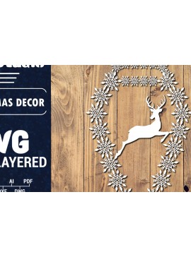 Σετ των 3 Intra απο ξύλο plywood 3mm-4mm πάχος Τρισδιάστατα χριστουγεννιάτικα Papercut , Cut  Δίασταση 15x15 cm INTRAFABR-86616512