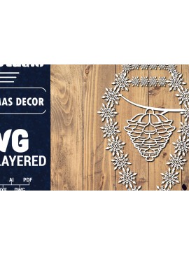 Σετ των 2 Intra απο ξύλο plywood 3mm-4mm πάχος Τρισδιάστατα χριστουγεννιάτικα Papercut , Cut  Δίασταση 15x15 cm INTRAFABR-86616529