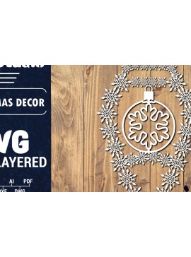 Σετ των 2 Intra απο ξύλο plywood 3mm-4mm πάχος Τρισδιάστατα χριστουγεννιάτικα Papercut , Cut  Δίασταση 15x15 cm INTRAFABR-86616538