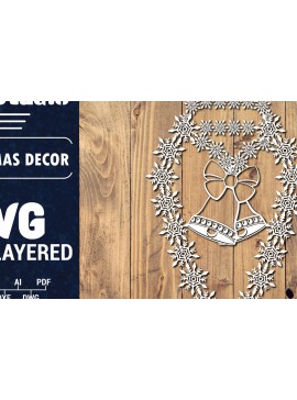 Σετ των 2 Intra απο ξύλο plywood 3mm-4mm πάχος Τρισδιάστατα χριστουγεννιάτικα Papercut , Cut  Δίασταση 15x15 cm INTRAFABR-86616544