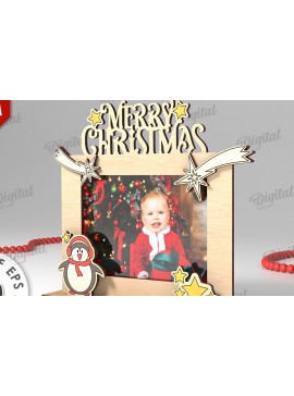 Intra απο ξύλο plywood 3mm-4mm πάχος Τρισδιάστατη χριστουγεννιάτικη κορνίζα φωτογραφιών Δίασταση 20x30 cm INTRAFABR-110180442