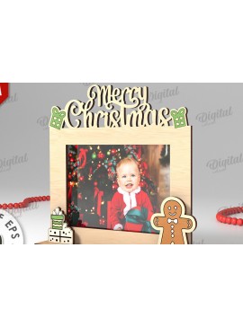 Σετ των 2 Intra απο ξύλο plywood 3mm-4mm πάχος Τρισδιάστατη χριστουγεννιάτικη κορνίζα φωτογραφιών Δίασταση 20x30 cm INTRAFABR-110180210