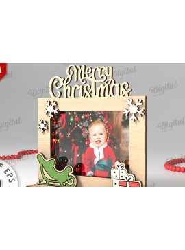 Intra απο ξύλο plywood 3mm-4mm πάχος Τρισδιάστατη χριστουγεννιάτικη κορνίζα φωτογραφιών Δίασταση 20x30 cm INTRAFABR-110180251