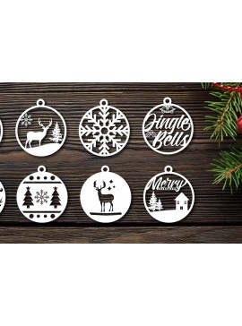 Σετ των 3 Intra απο ξύλο plywood 3mm-4mm πάχος Τρισδιάστατη χριστουγεννιάτικη καρφίτσα σε χαρτί κοπής Δίασταση 15x15 cm INTRAFABR-21527926