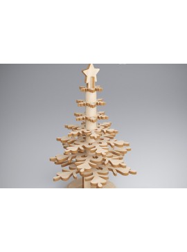 Σετ των 2 Intra απο ξύλο plywood 3mm-4mm πάχος τρισδιάστατο χριστουγεννιάτικο πεύκο. Xmas Δίασταση 15x15 cm INTRAFABR-81907227