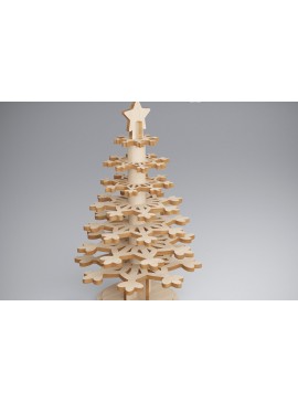 Σετ των 2 Intra απο ξύλο plywood 3mm-4mm πάχος τρισδιάστατο χριστουγεννιάτικο πεύκο. Xmas Δίασταση 15x15 cm INTRAFABR-81907041