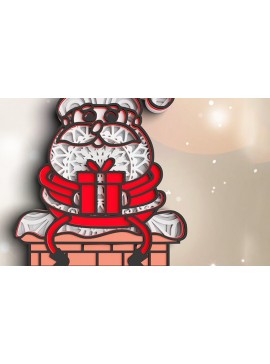 Intra απο ξύλο plywood 3mm-4mm πάχος Τρισδιάστατος Χριστουγεννιάτικος Άγιος Βασίλης 7 στρώσεων Δίασταση 30x30 cm INTRAFABR-77143060