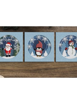 Σετ των 2 Intra απο ξύλο plywood 3mm-4mm πάχος 3D χριστουγεννιάτικο για παιδιά | Αποκοπή αρχείων Δίασταση 15x15 cm INTRAFABR-21319241