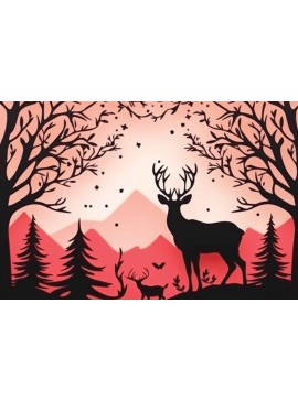 Σετ των 2 Intra απο ξύλο plywood 3mm-4mm πάχος 3D Christmas Shadow Box Δίασταση 25x25 cm INTRAFABR-80038573