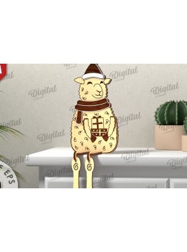 Σετ των 2 Intra απο ξύλο plywood 3mm-4mm πάχος 3D Χριστουγεννιάτικο σχέδιο κοπής με λέιζερ προβάτων Δίασταση 15x15 cm INTRAFABR-111128922