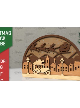 Σετ των 2 Intra απο ξύλο plywood 3mm-4mm πάχος Τρισδιάστατη Χριστουγεννιάτικη σφαίρα χιονιού Δίασταση 15x15 cm INTRAFABR-105757912