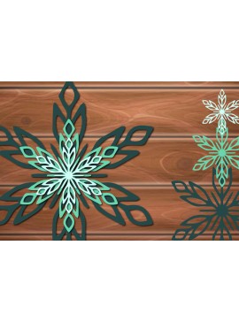 Σετ των 2 Intra απο ξύλο plywood 3mm-4mm πάχος 3D Χριστουγεννιάτικη νιφάδα χιονιού Δίασταση 15x15 cm INTRAFABR-17408037