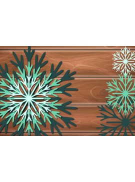Σετ των 2 Intra απο ξύλο plywood 3mm-4mm πάχος 3D Χριστουγεννιάτικη νιφάδα χιονιού Δίασταση 15x15 cm INTRAFABR-17408208