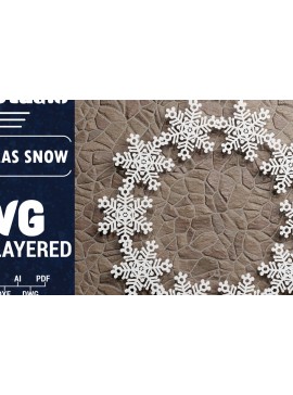 Σετ των 2 Intra απο ξύλο plywood 3mm-4mm πάχος Τρισδιάστατη χριστουγεννιάτικη νιφάδα χιονιού Papercut Δίασταση 1500x1500 cm INTRAFABR-74551698