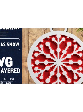 Σετ των 2 Intra απο ξύλο plywood 3mm-4mm πάχος Τρισδιάστατη χριστουγεννιάτικη νιφάδα χιονιού Papercut Δίασταση 1200x1200 cm INTRAFABR-71241258