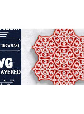 Σετ των 2 Intra απο ξύλο plywood 3mm-4mm πάχος Τρισδιάστατη χριστουγεννιάτικη νιφάδα χιονιού Papercut Δίασταση 1500x1500 cm INTRAFABR-103151115