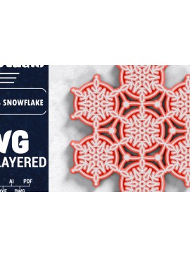 Σετ των 2 Intra απο ξύλο plywood 3mm-4mm πάχος Τρισδιάστατη χριστουγεννιάτικη νιφάδα χιονιού Papercut Δίασταση 1500x1500 cm INTRAFABR-103151125