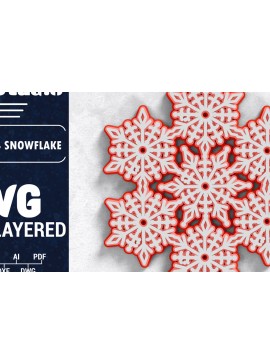 Σετ των 2 Intra απο ξύλο plywood 3mm-4mm πάχος Τρισδιάστατη χριστουγεννιάτικη νιφάδα χιονιού Papercut Δίασταση 1500x1500 cm INTRAFABR-103151129