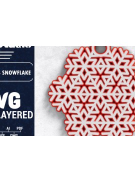 Σετ των 2 Intra απο ξύλο plywood 3mm-4mm πάχος Τρισδιάστατη χριστουγεννιάτικη νιφάδα χιονιού Papercut Δίασταση 1500x1500 cm INTRAFABR-103151146