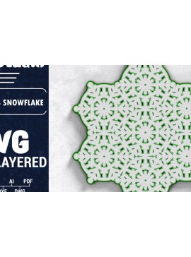 Σετ των 2 Intra απο ξύλο plywood 3mm-4mm πάχος Τρισδιάστατη χριστουγεννιάτικη νιφάδα χιονιού Papercut Δίασταση 1500x1500 cm INTRAFABR-103151160
