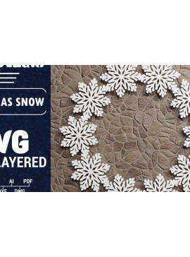 Σετ των 2 Intra απο ξύλο plywood 3mm-4mm πάχος Τρισδιάστατη χριστουγεννιάτικη νιφάδα χιονιού Papercut Δίασταση 1500x1500 cm INTRAFABR-74344215