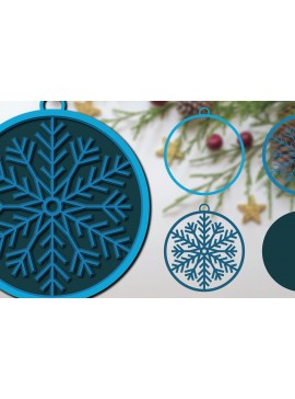 Σετ των 2 Intra απο ξύλο plywood 3mm-4mm πάχος 3D Χριστουγεννιάτικο Snowflake Papercut Δίασταση 1200x1200 cm INTRAFABR-19377467