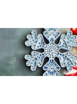 Intra απο ξύλο plywood 3mm-4mm πάχος 3D Χριστουγεννιάτικη νιφάδα χιονιού 4 στρώσεων Δίασταση 30x30 cm INTRAFABR-77142756