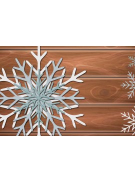 Σετ των 2 Intra απο ξύλο plywood 3mm-4mm πάχος 3D Χριστουγεννιάτικη νιφάδα χιονιού Δίασταση 15x15 cm INTRAFABR-17405898