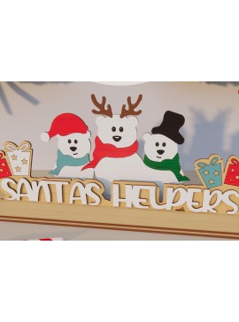 Σετ των 2 Intra απο ξύλο plywood 3mm-4mm πάχος Τρισδιάστατη χριστουγεννιάτικη βάση κοπής με λέιζερ. Χριστουγεννιάτικη διακόσμηση Δίασταση 15x15 cm INTRAFABR-79847173