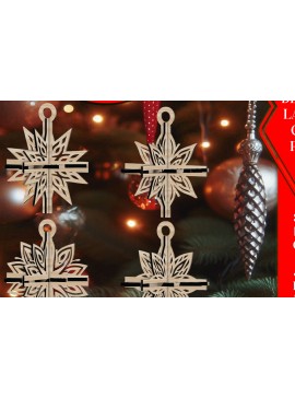 Σετ των 3 Intra απο ξύλο plywood 3mm-4mm πάχος 3D Χριστουγεννιάτικων Αστεριών V1 Δίασταση 1x1 cm INTRAFABR-108669606