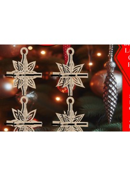 Σετ των 3 Intra απο ξύλο plywood 3mm-4mm πάχος 3D Χριστουγεννιάτικων Αστεριών V3 Δίασταση 1x1 cm INTRAFABR-108669968