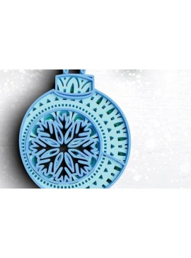 Σετ των 2 Intra απο ξύλο plywood 3mm-4mm πάχος 3D Χριστουγεννιάτικο Στολίδι 4 στρώσεων Δίασταση 30x30 cm INTRAFABR-77143976