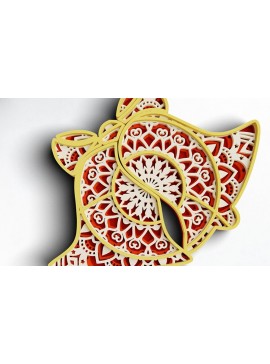 Σετ των 2 Intra απο ξύλο plywood 3mm-4mm πάχος 3D Christmas 4 Layer Bell Δίασταση 30x30 cm INTRAFABR-77143736