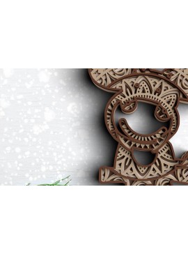 Σετ των 2 Intra απο ξύλο plywood 3mm-4mm πάχος 3D Christmas Moose Δίασταση 30x30 cm INTRAFABR-77143244