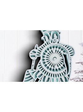 Σετ των 2 Intra απο ξύλο plywood 3mm-4mm πάχος 3D Χριστουγεννιάτικο Snowman Δίασταση 30x30 cm INTRAFABR-77143651