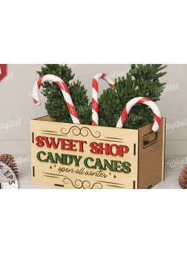 Σετ των 2 Intra απο ξύλο plywood 3mm-4mm πάχος Τρισδιάστατο κουτί χριστουγεννιάτικων λιχουδιών με Δίασταση 15x15 cm INTRAFABR-111221010