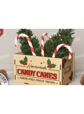 Σετ των 2 Intra απο ξύλο plywood 3mm-4mm πάχος Τρισδιάστατο κουτί χριστουγεννιάτικων λιχουδιών με Δίασταση 15x15 cm INTRAFABR-111221059