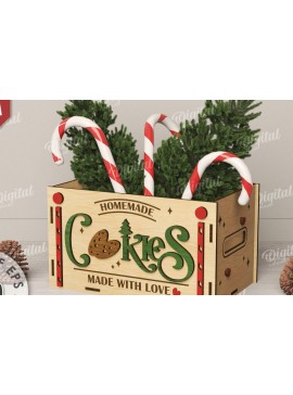 Σετ των 3 Intra απο ξύλο plywood 3mm-4mm πάχος Τρισδιάστατο κουτί χριστουγεννιάτικων λιχουδιών με Δίασταση 15x15 cm INTRAFABR-111221405